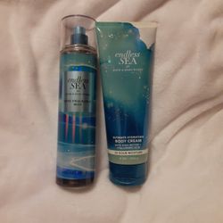 Bath & Body Works 2PC SET Endless Sea Mist & Body Cream 