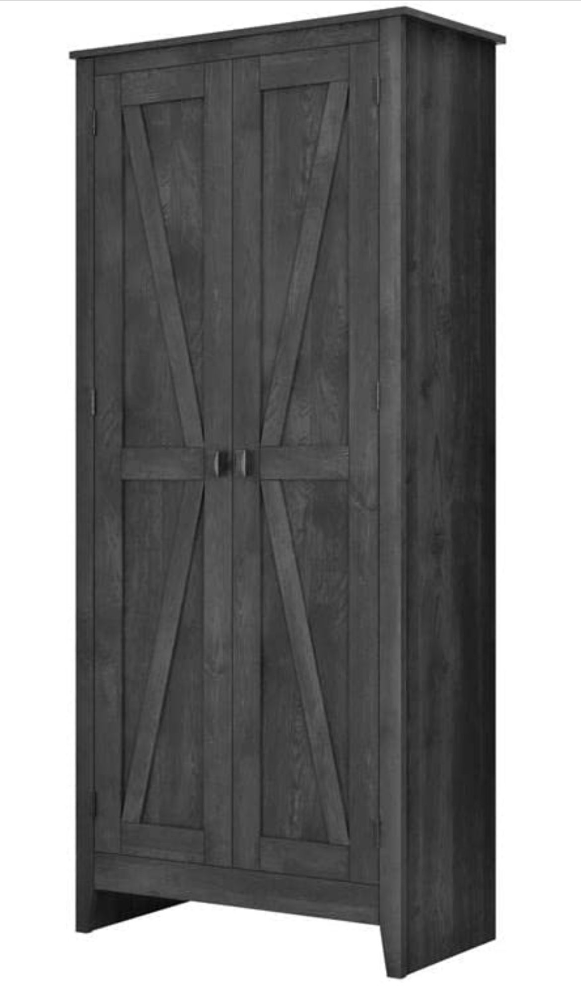 Ameriwood Home Farmington Wide Storage Cabinet, 31.5", Rustic Gray