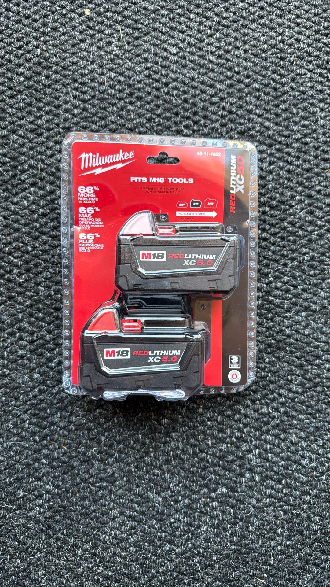 Milwaukee M18 5.0amph 2 Pack Battery