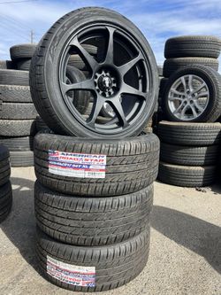 17” Motegi matte black 5x112 with new (contact info removed) tires. Jetta Volkswagen audi