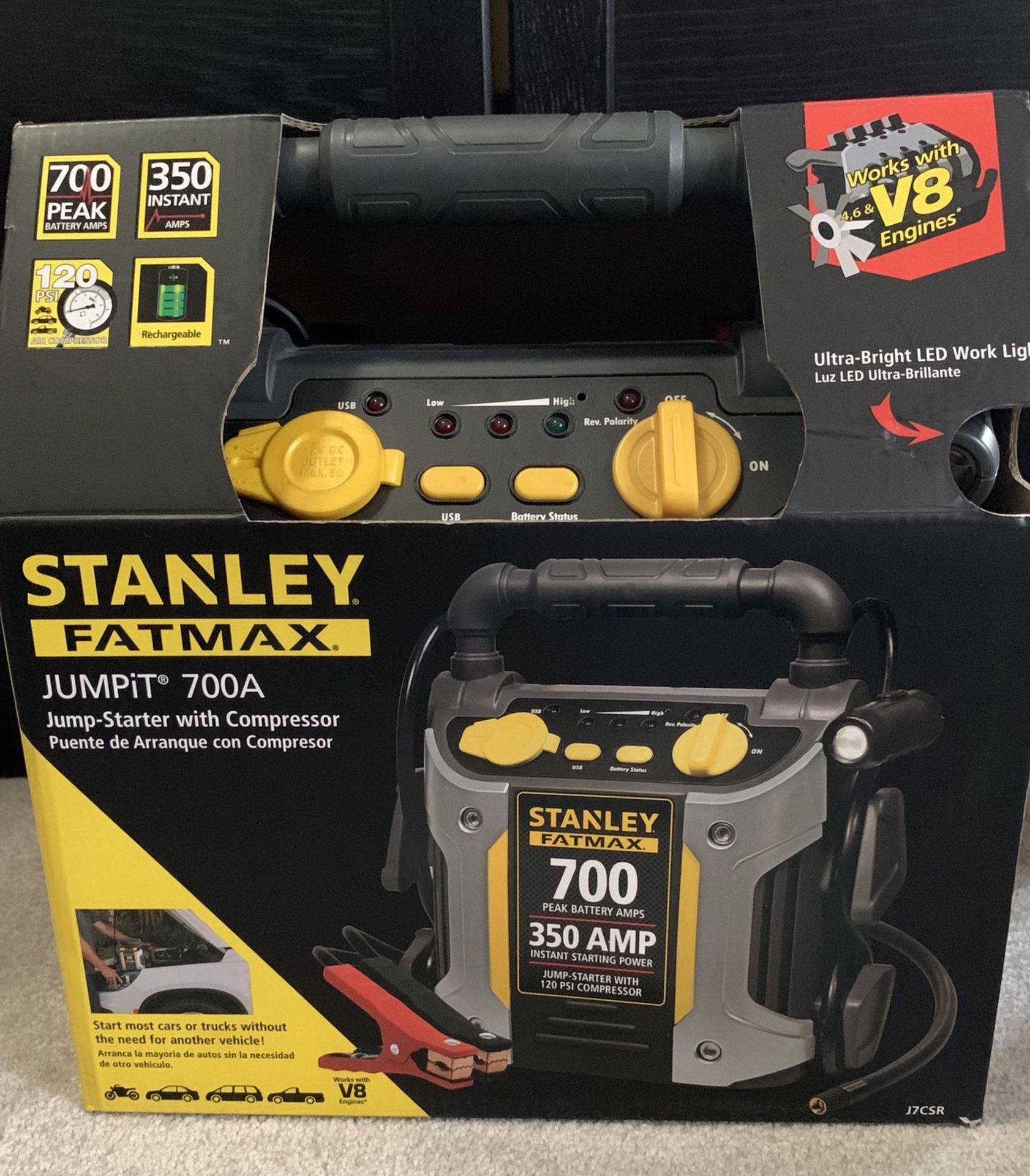 Stanley Fatmax Jumpit 700A Jump Starter With Air Compressor - In Box (Repair)