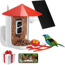 ZYAN Bird Feeder with Camera, Smart Bird Feeder Camera, Bird Watching Camera with AI Identify Bird Species, 2K HD Auto Capture Bird Videos & Motion 