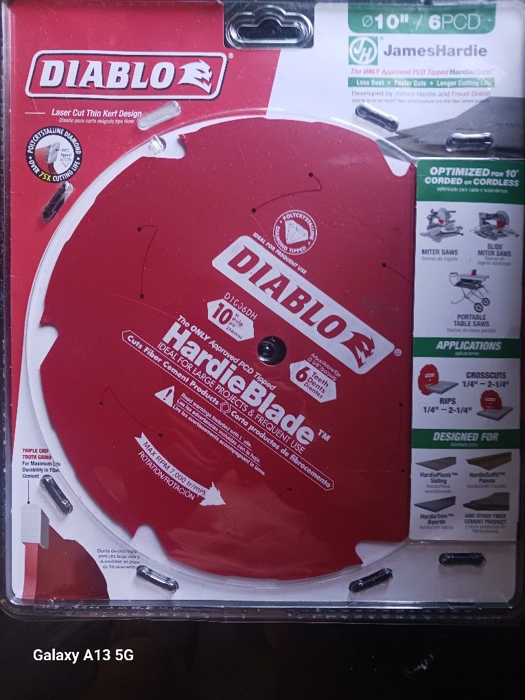 *"*"* Diablo James Hardie 10 Inch 6 Teeth Circular Saw Blade *"*"*