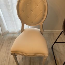 French Style Vinyl Chair New White