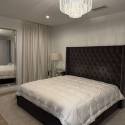 RH King Velvet bed - MOVING SALE $1000