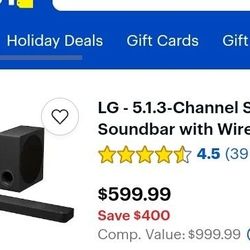 LG Sound Bar With Wireless Sub Woofer 