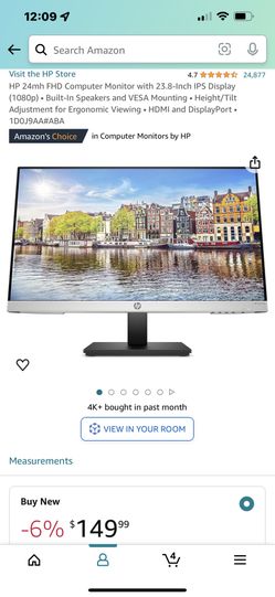 HP 23.8” Computer Monitor 