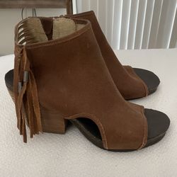 OTBT Free Spirit Open Toe Fringe Booties 