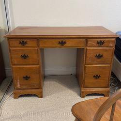 Antique maple desk and chair