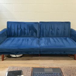 Blue Velvet Couch / Futon