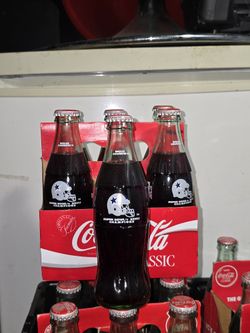 6 pack with box-Dallas Cowboys Super Bowl XXVII Champions Coca Cola Bottle Coke