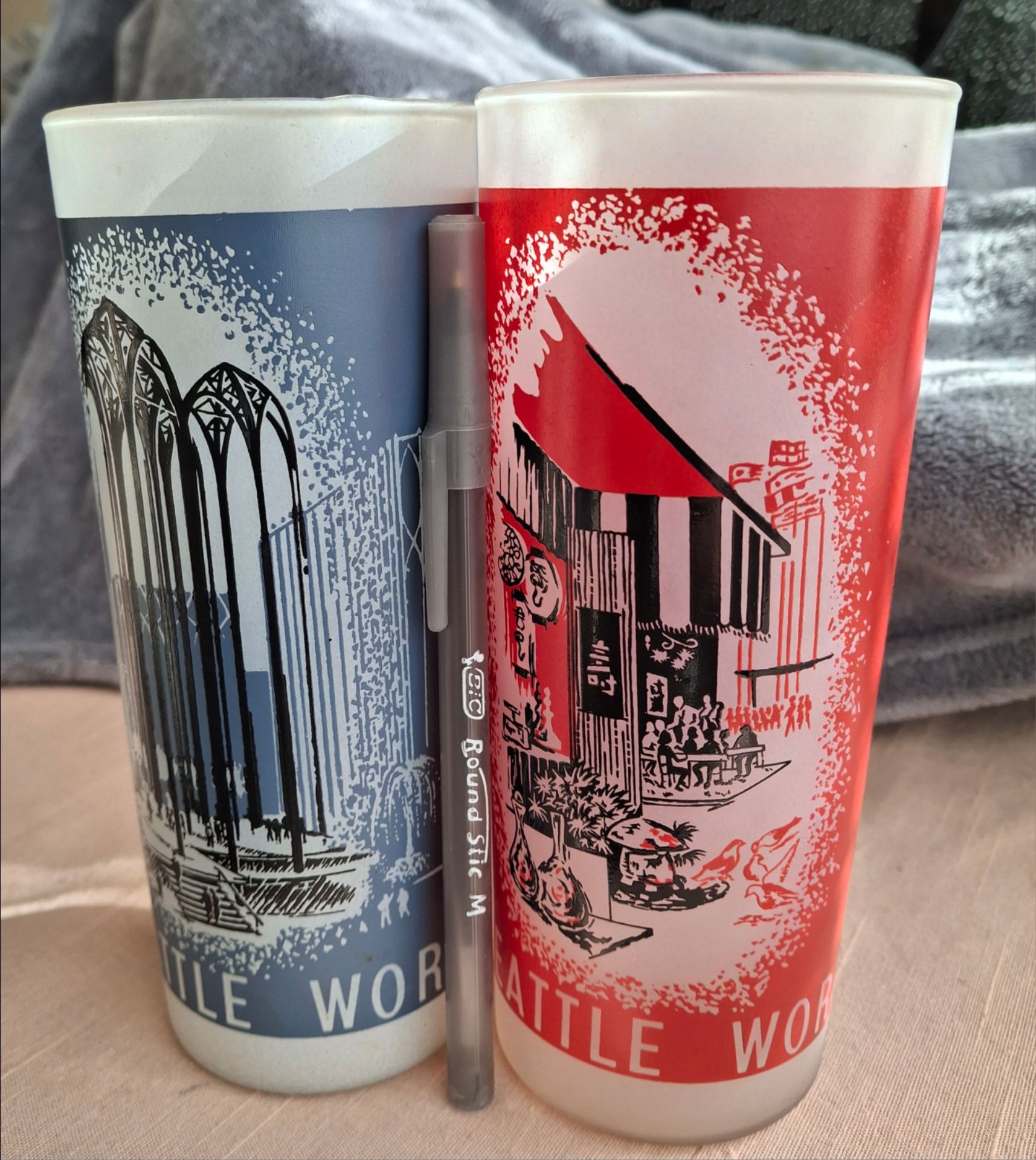 Two 1962 Seattle World's Fair Commemorative Glasses