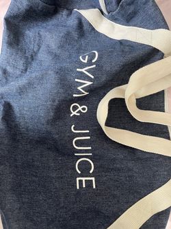 Gym and juice navy tote bag