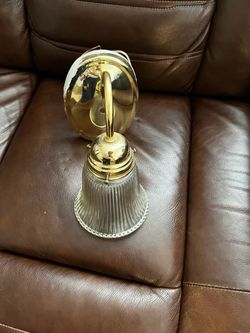 Brass Wall Sconce with Glass Shade