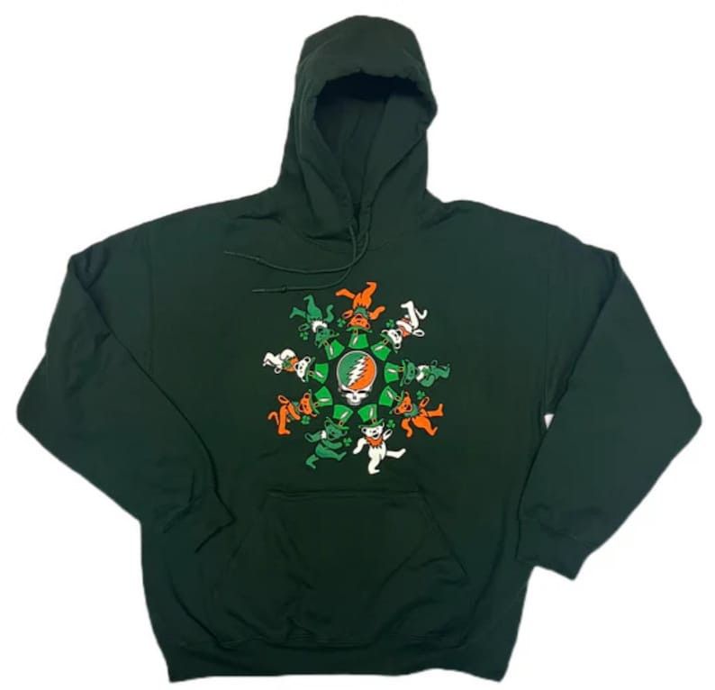 Grateful Dead Irish Bears Dancing Bear Hoodie - Celtic Dancing Bears Hoodie Top Sweater Sweatshirt Men's Size M Medium