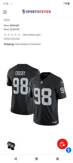 Raiders Crosby Nike On The Field Jerseys.