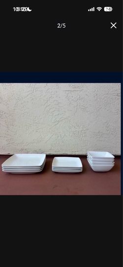 One New Set of Square Ceramic Plates And Bowls Dinnerware