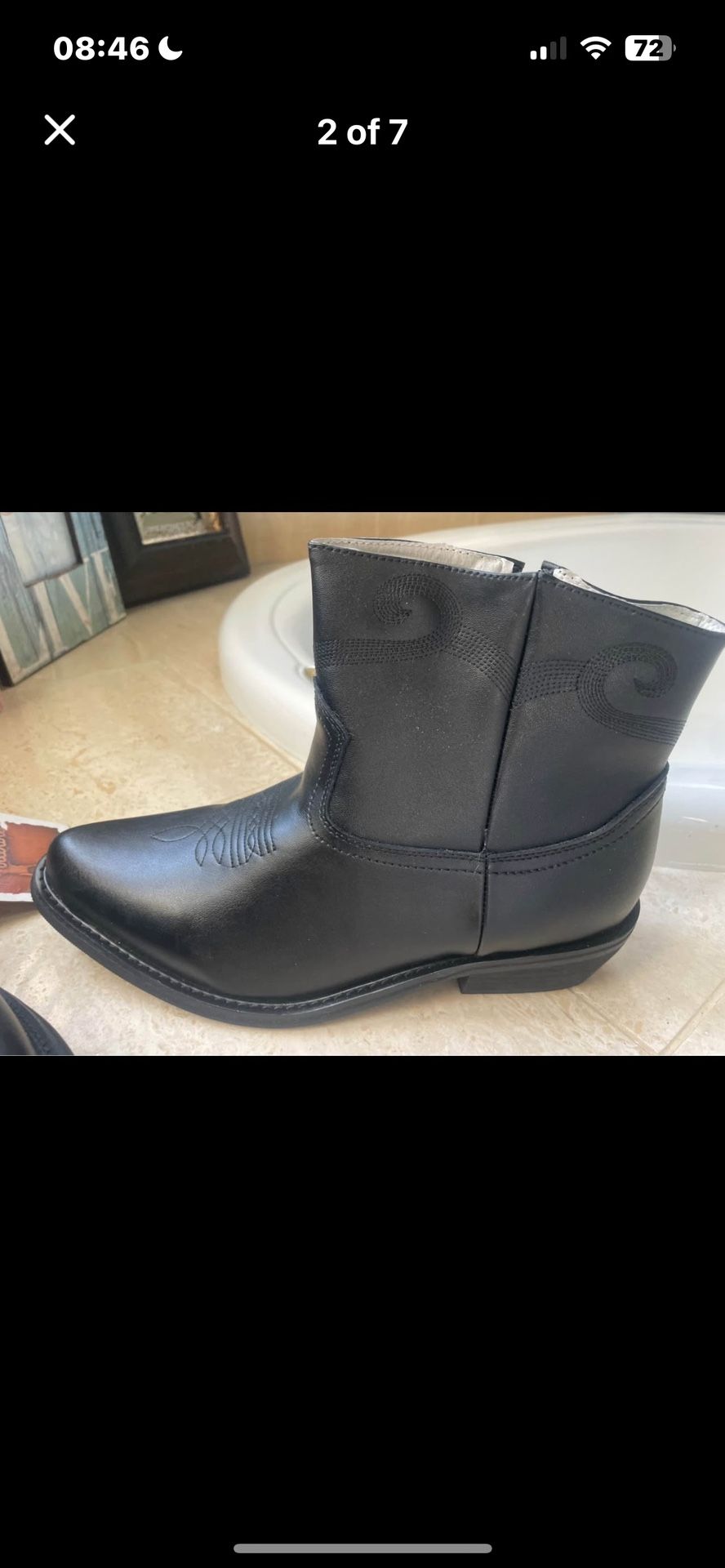 Black Cowboy Boots Size 12