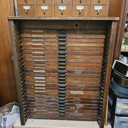 Antique Hamilton Wood Typsetter Cabinet
