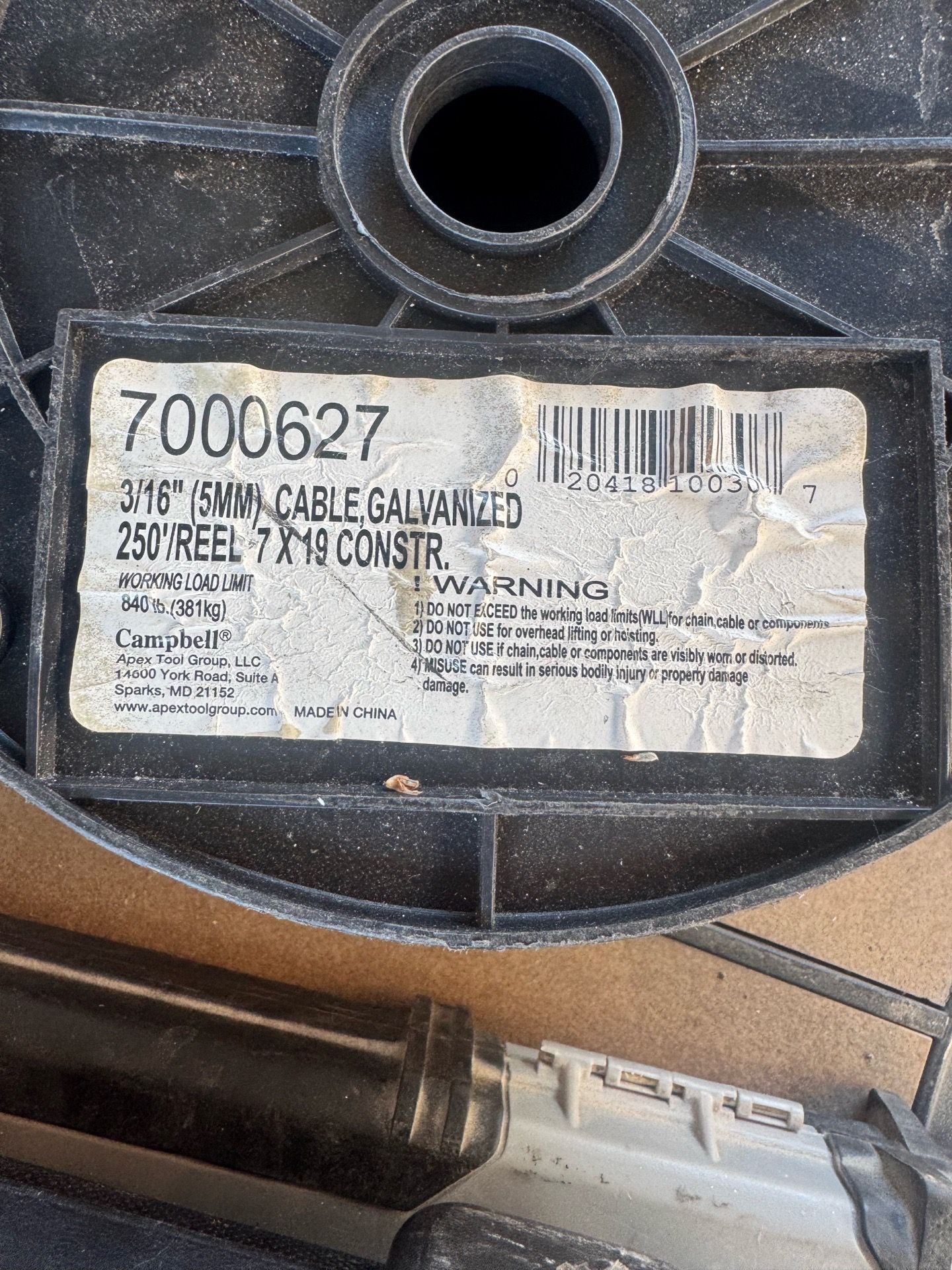 3/16 galvanized cable