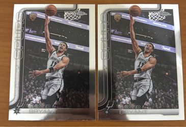 2025-26 Topps Chrome Update Carter Bryant RC #164 Spurs Rookie 2 Card Lot