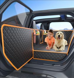 Dog Seat Cover for Back Seat, Hard Bottom Back Seat Extender, 100% Waterproof & Machine Washable, 600D Heavy Duty, Supports 400lbs for Travel & Campin