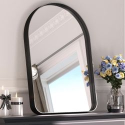 20X30 Black Arched Mirror for Vanity