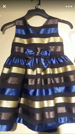 Super cute dress royal blue and gold SIZE 4t