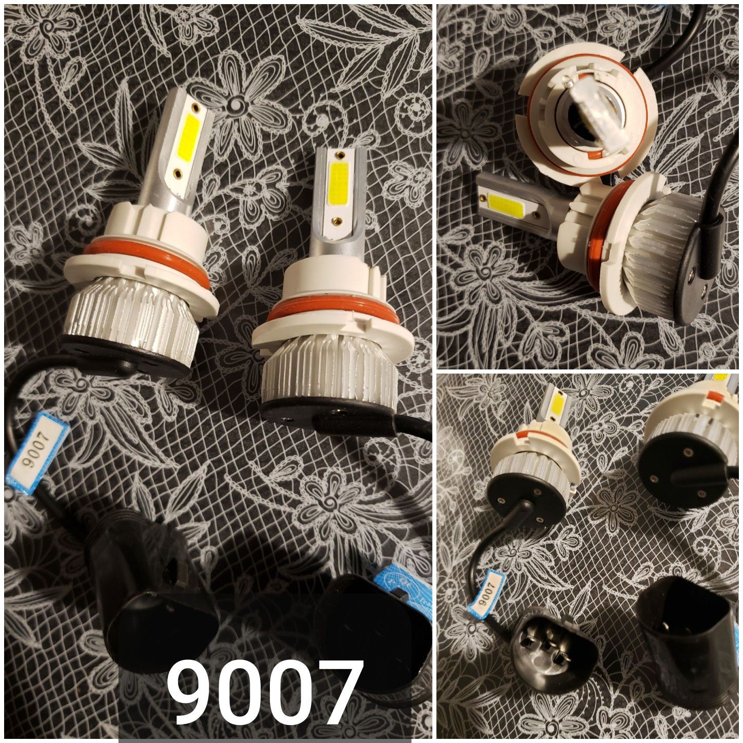 9007 led bulbs 6000k white... new