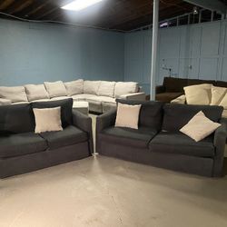Clean Sofa Loveseat Couches, gray (delivery Available For A Fee)