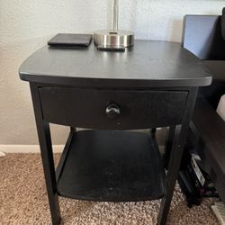 Black Night Stand with Drawer
