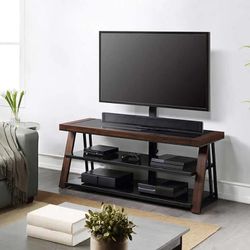 TV STAND WITH MOUNT AND SHELVING 