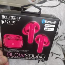 ByTech Glow Sound Glow in Ghe Dark Wireless Earbuds.