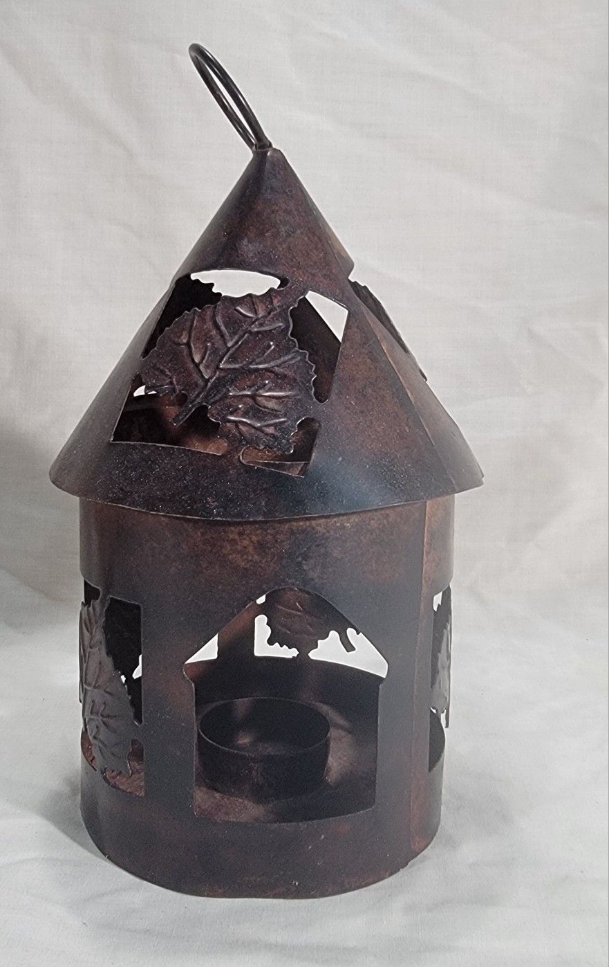 Metal Autumn Hanging Tea Light Candle Holder
