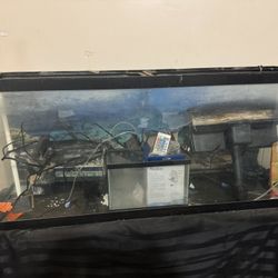 55 Galling Fish Tank With Accessories Included (filters, Fans , Heater, LED Lights)