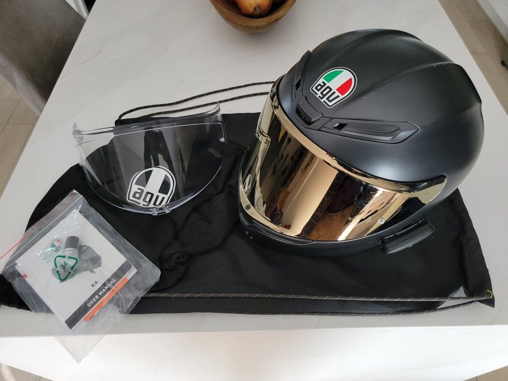 agv k6 gold visor S Iridium Mirror This effect disappears after a while Selling pre-loved AGV K6S helmet