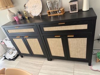 Black Cabinets with Drawers