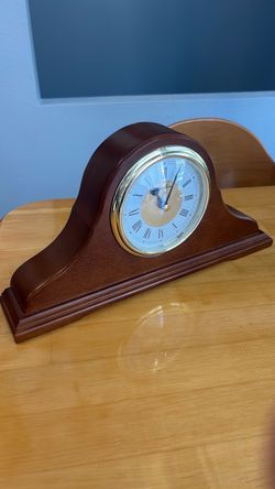 Wooden Mantel Clock with Roman Numerals