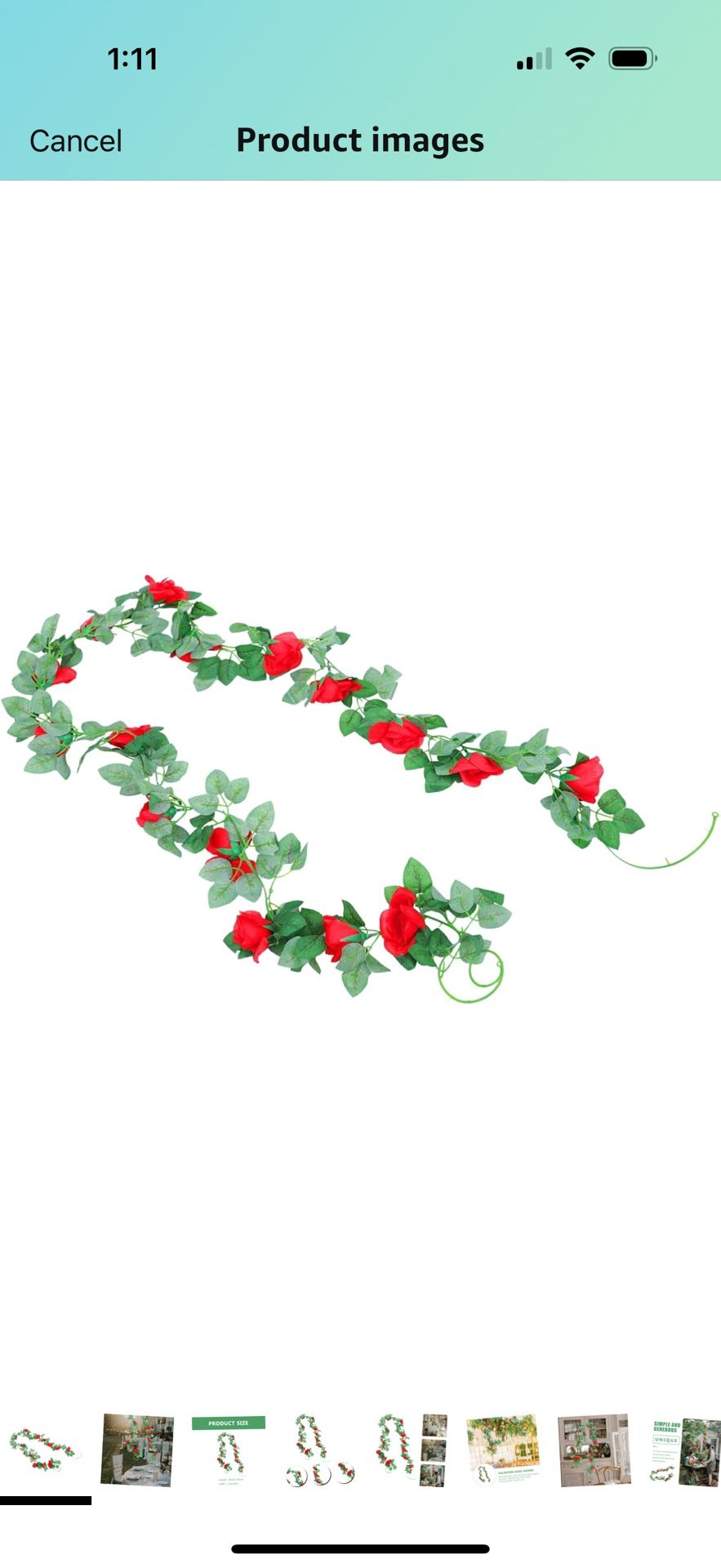 Flower Rattan Red Rose Garland Artificial Rose Flower Decor for Wedding