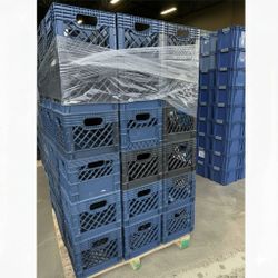 blue milk crates storage bins