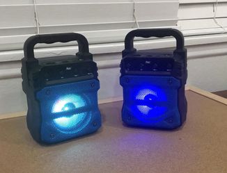 Set of Two 3” New Portable Bluetooth Speaker with lights