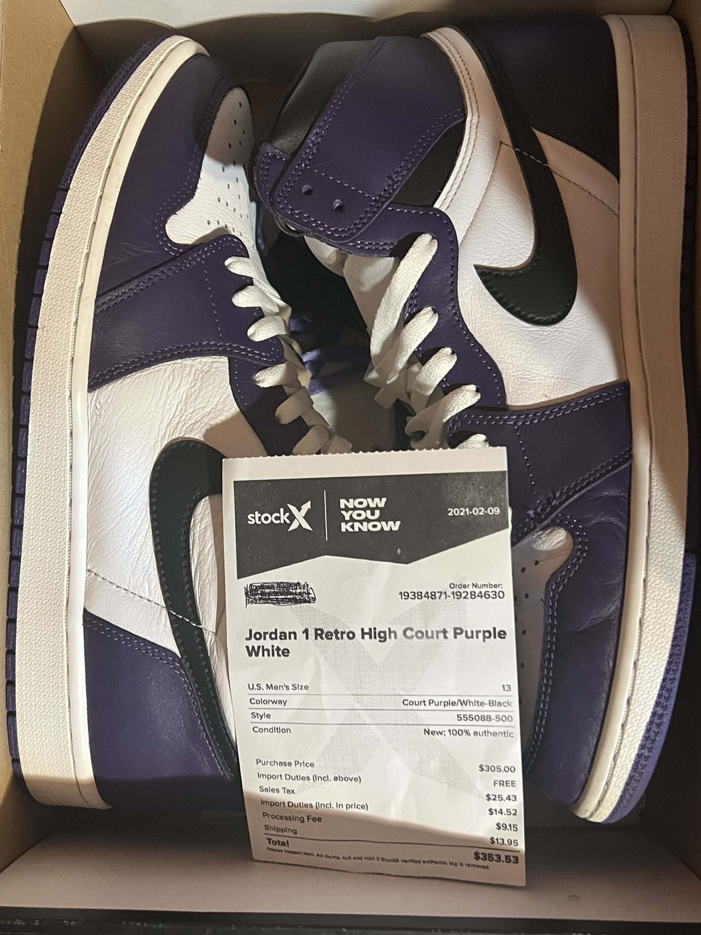 jordan 1 court purple for sale