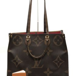 Louis Vuitton Onthego GM Monogram Giant Reverse Tote Bag M44576 Red Interior