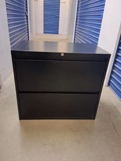 2-Drawer Black Lateral File Cabinet