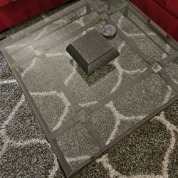 IRON/GLASS SQ. COFFEE TABLE $120
