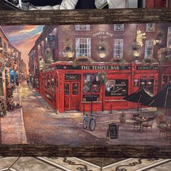 Painting of "The Temple Bar" in Dublin, by Ruane Manning. 41x29.