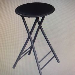 Trademark Home 24-Inch Folding Bar Stool - Gray Padded Seat, 300 Lb Capacity, Heavy Duty