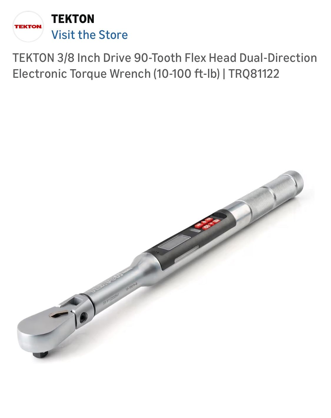 New TEKTON 3/8 Electric Torque Wrench 