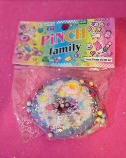 Purple Glitter Frosted Taba Donut Squishy Stress Relief Fidget Squeeze Toy