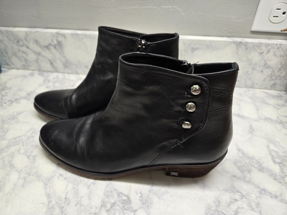 Sam Edelman Black Leather Booties